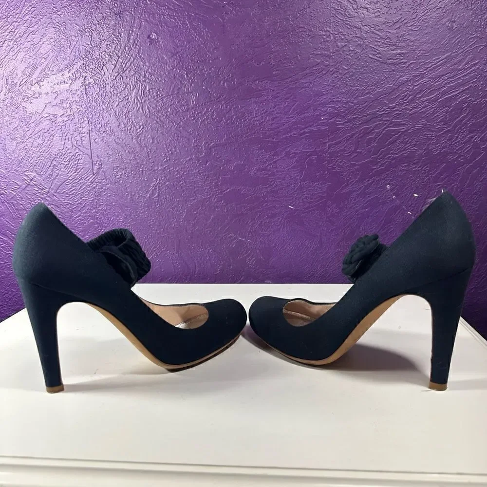 Marc by Marc Jacobs Black‎ Stretchy Band Rope Floral Heels